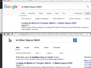 Le meilleur blog sur Berlin d'après Googl et Bing
